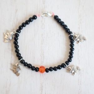 Halloween Beaded Witch Charm Bracelet